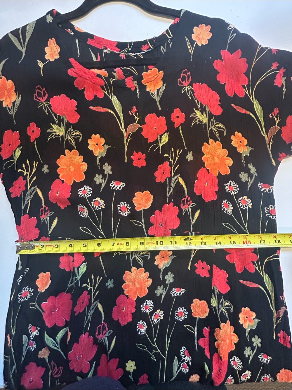 Vintage 90s Black Floral Midi Dress Womens Large Whimsigoth Grunge Cottagecore - Picture 8 of 11